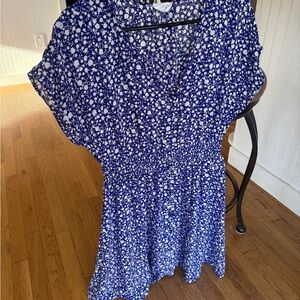 Floral Blue and White Women's Dress